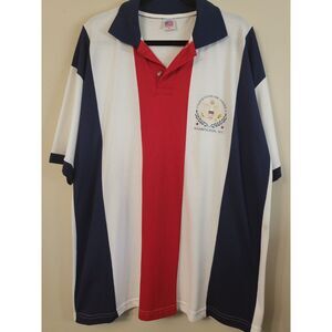 Cedar Made In USA Red White Blue United States Short Sleeve Polo Men Size XL